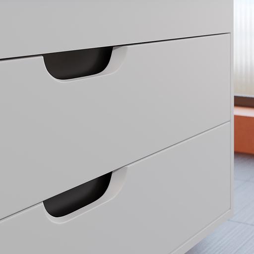 Тумба с раковиной для ванной Uperwood Modul 100 см, подвесная, матовая, белая/графит фото 2