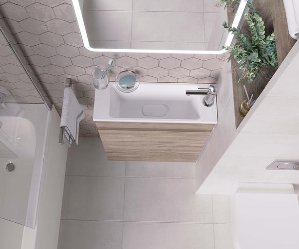 Раковина для ванной полувстраиваемая Uperwood Modul 60 см, белая глянцевая фото 4