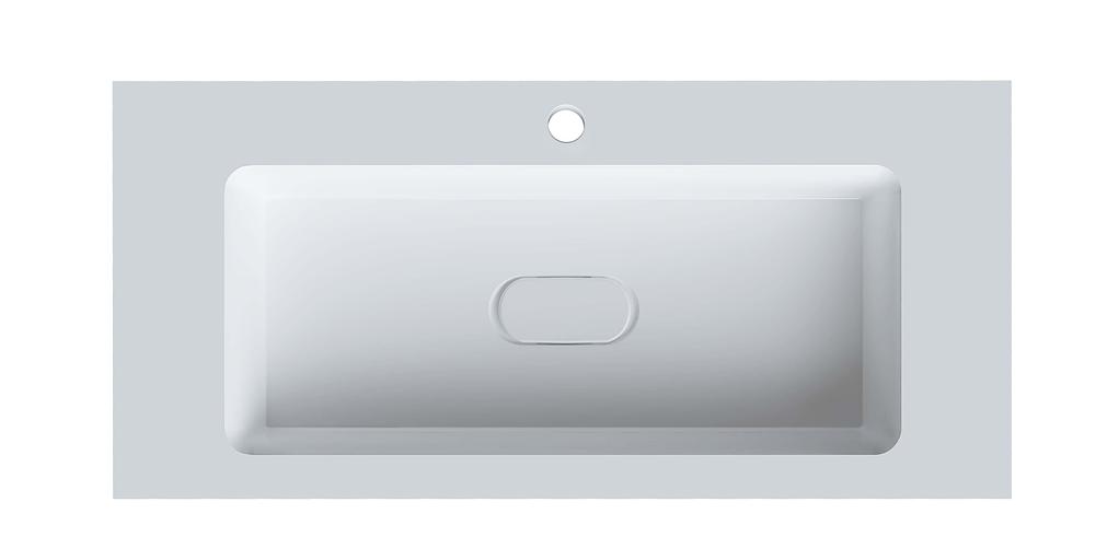 Раковина для ванной полувстраиваемая Uperwood Modul 100 см, белая глянцевая фото 5