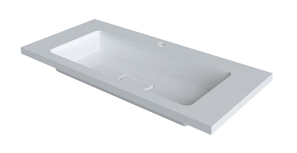 Раковина для ванной полувстраиваемая Uperwood Modul 100 см, белая глянцевая фото 7