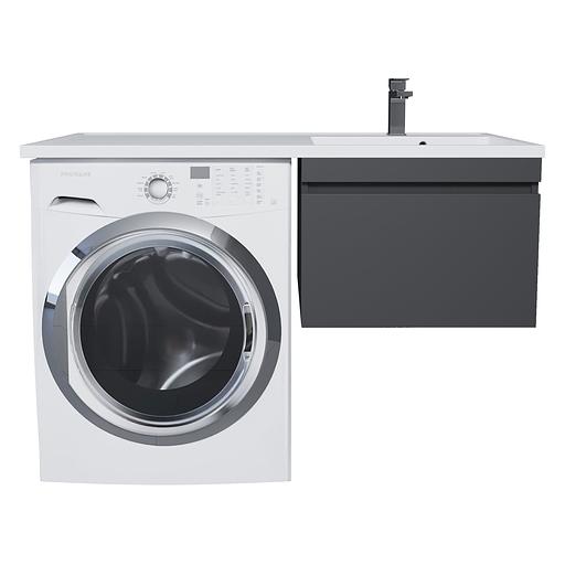 Тумба под стиральную машину Uperwood Magenta, 60 см, подвесная, черная, выдвижной ящик фото 1