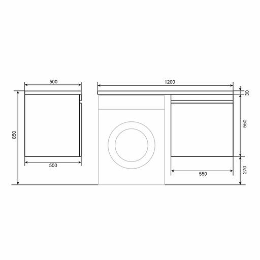 Тумба под стиральную машину Uperwood Magenta, 60 см, подвесная, черная, выдвижной ящик фото 9