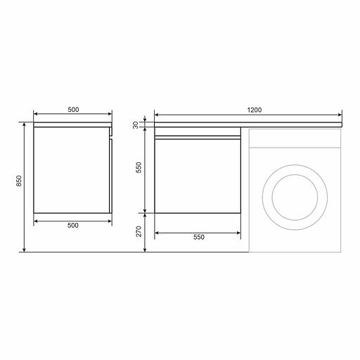 Тумба под стиральную машину Uperwood Magenta, 60 см, подвесная, черная, выдвижной ящик фото 10