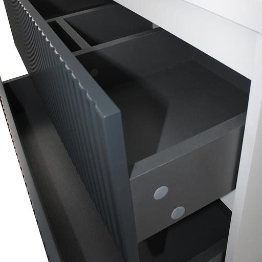 Тумба под раковину для ванной Uperwood Next подвесная, 80 см, белая/графит, 2 ящика фото 6