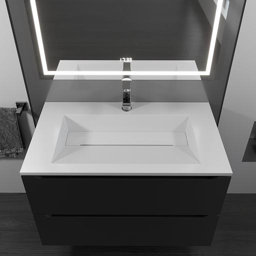 Раковина для ванной полувстраиваемая Uperwood Next 80 см, прямоугольная, белая фото 2