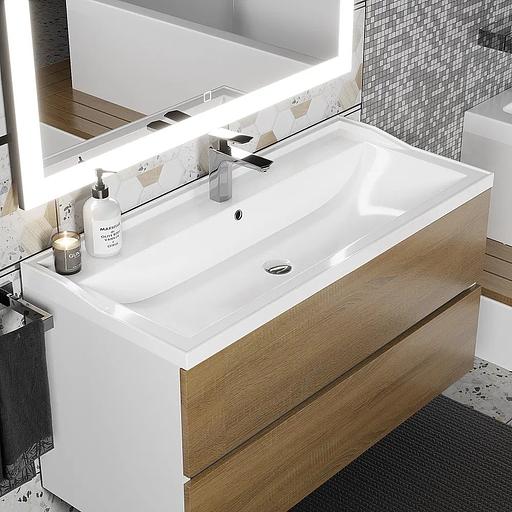 Раковина для ванной полувстраиваемая Uperwood Family 80 см, прямоугольная, белая фото 1