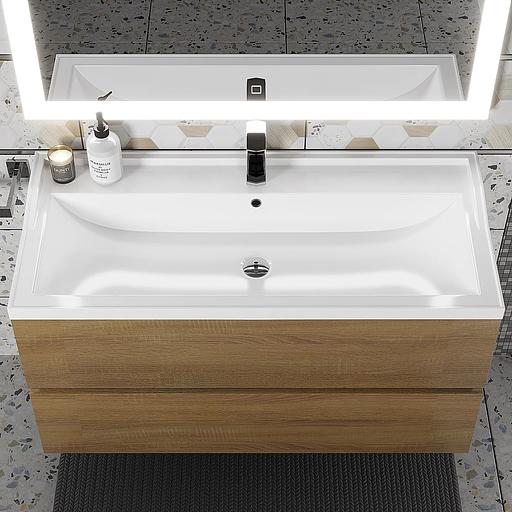 Раковина для ванной полувстраиваемая Uperwood Family 80 см, прямоугольная, белая фото 2