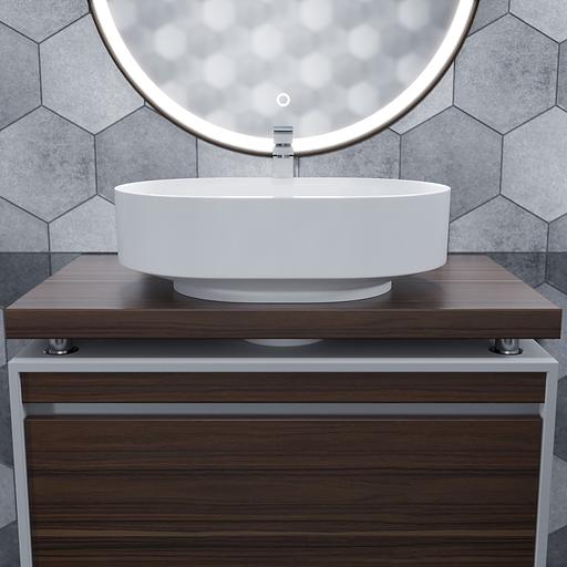 Раковина для ванной накладная Uperwood Aura 60 см, овальная, белая фото 3