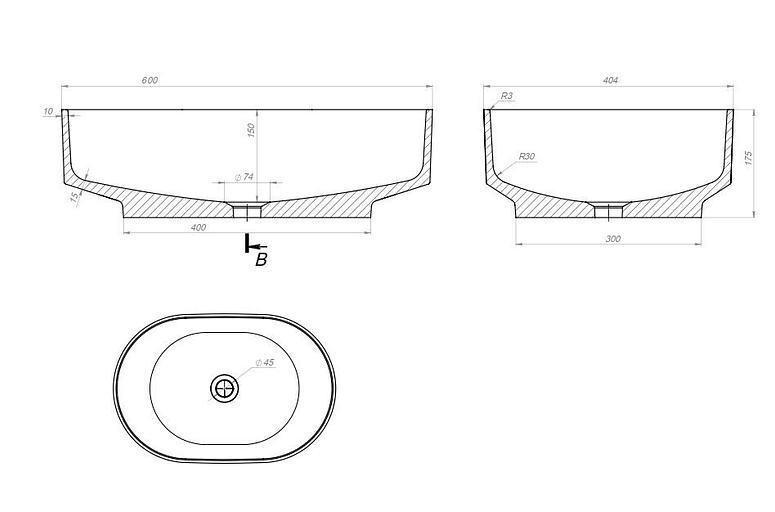 Раковина для ванной накладная Uperwood Aura 60 см, овальная, белая фото 5