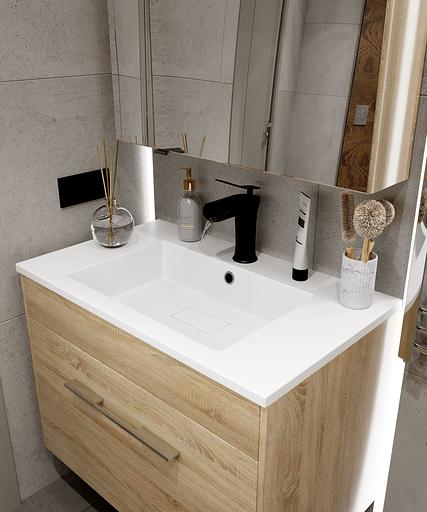 Раковина для ванной полувстраиваемая Uperwood May 80 см, прямоугольная, белая фото 1