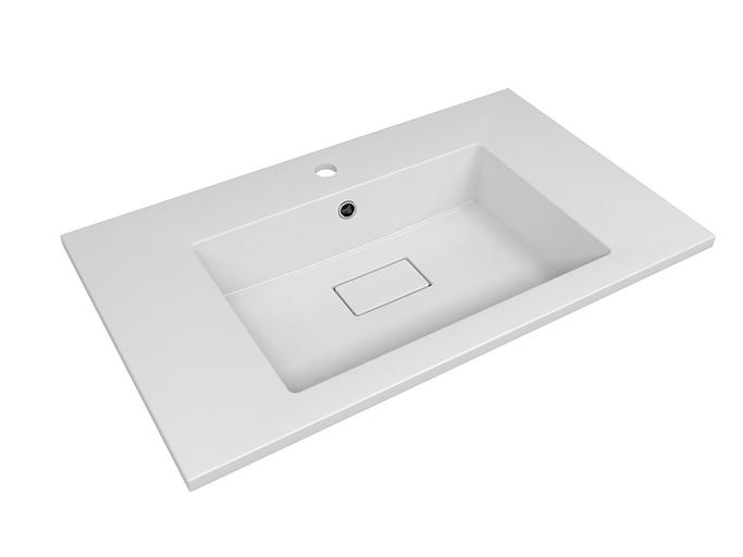 Раковина для ванной полувстраиваемая Uperwood May 80 см, прямоугольная, белая фото 2