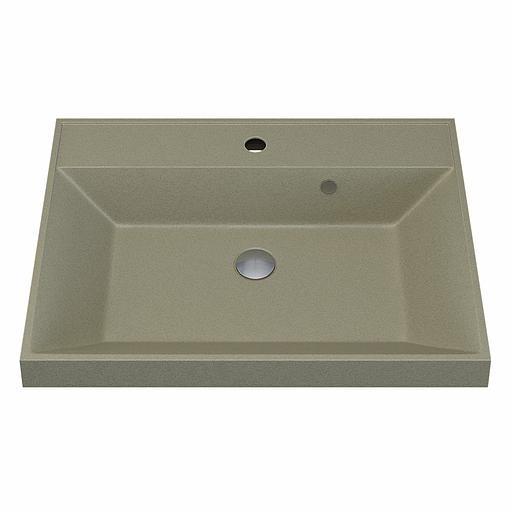 Раковина кварцевая для ванной комнаты Uperwood Classic Quartz 60 см, бежевая матовая, десерт фото 6