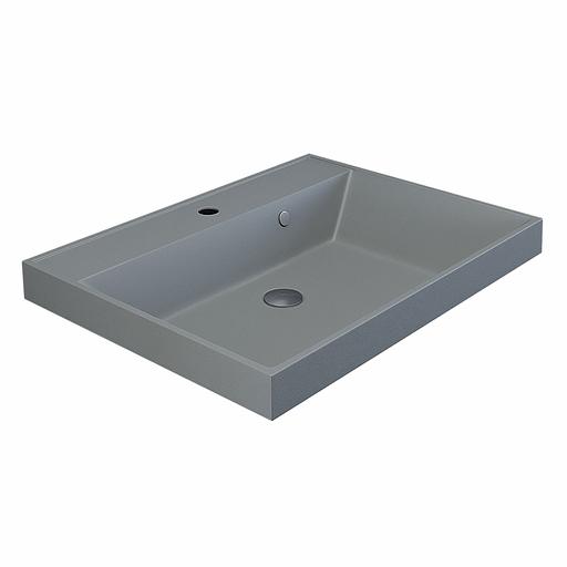 Раковина кварцевая для ванной комнаты Uperwood Classic Quartz 60 см, серая матовая, платина фото 6