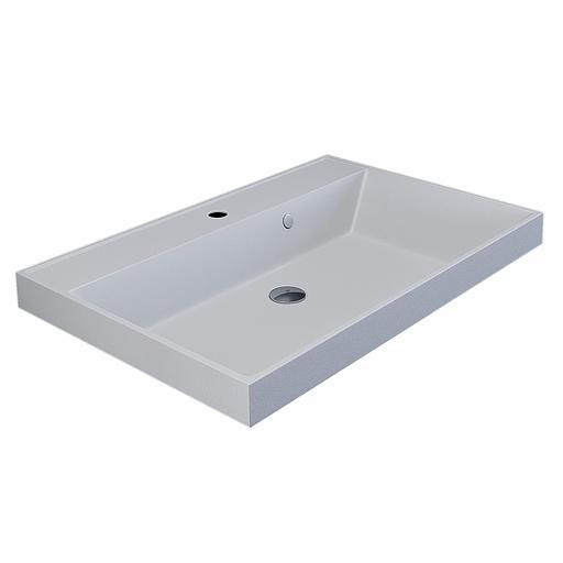 Раковина кварцевая для ванной комнаты Uperwood Classic Quartz 70 см, белая матовая, жасмин фото 5