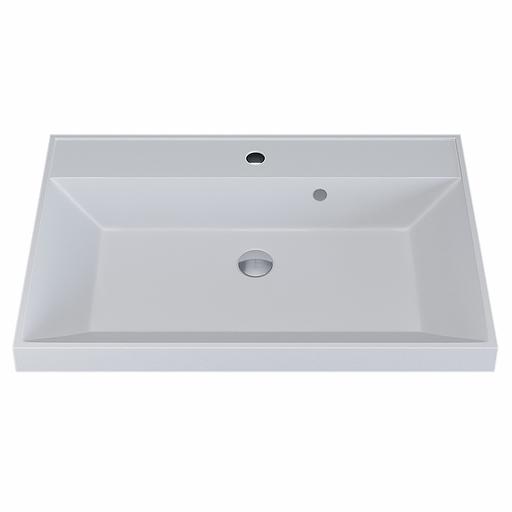 Раковина кварцевая для ванной комнаты Uperwood Classic Quartz 70 см, белая матовая, жасмин фото 6