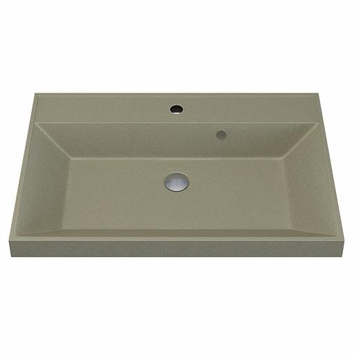 Раковина кварцевая для ванной комнаты Uperwood Classic Quartz 70 см, бежевая матовая, десерт фото 5