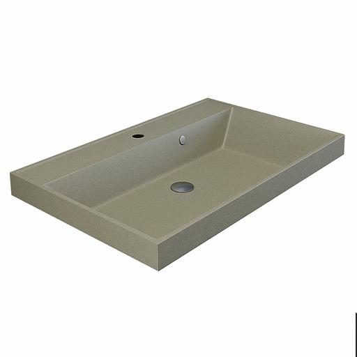 Раковина кварцевая для ванной комнаты Uperwood Classic Quartz 70 см, бежевая матовая, десерт фото 6