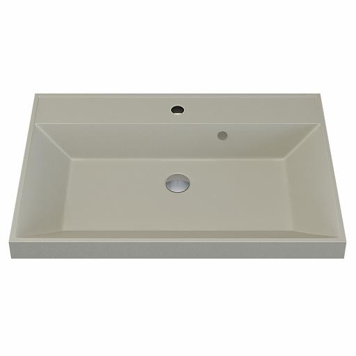 Раковина кварцевая для ванной комнаты Uperwood Classic Quartz 70 см, бежевая матовая, лён фото 5