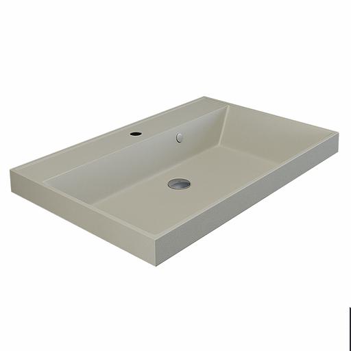 Раковина кварцевая для ванной комнаты Uperwood Classic Quartz 70 см, бежевая матовая, лён фото 6