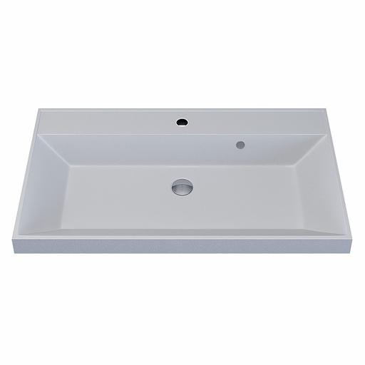 Раковина кварцевая для ванной комнаты Uperwood Classic Quartz 80 см, белая матовая, жасмин фото 6