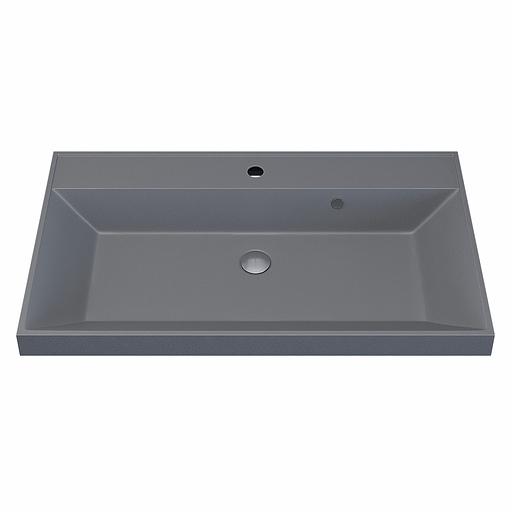 Раковина кварцевая для ванной комнаты Uperwood Classic Quartz 80 см, серая матовая, бетон фото 6