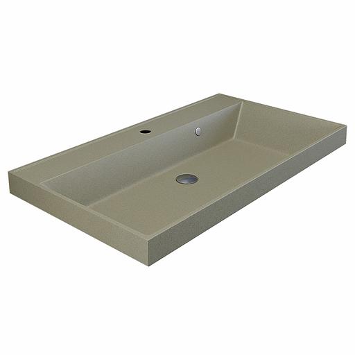 Раковина кварцевая для ванной комнаты Uperwood Classic Quartz 80 см, бежевая матовая, десерт фото 6