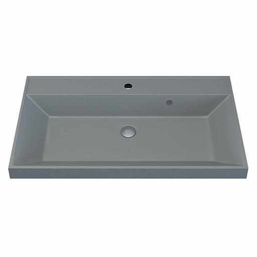 Раковина кварцевая для ванной комнаты Uperwood Classic Quartz 80 см, серая матовая, платина фото 5
