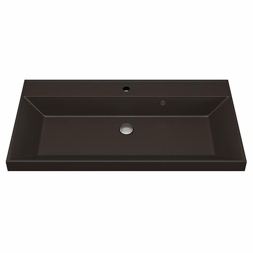 Раковина кварцевая для ванной комнаты Uperwood Classic Quartz 90 см, коричневая матовая, трюфель фото 5