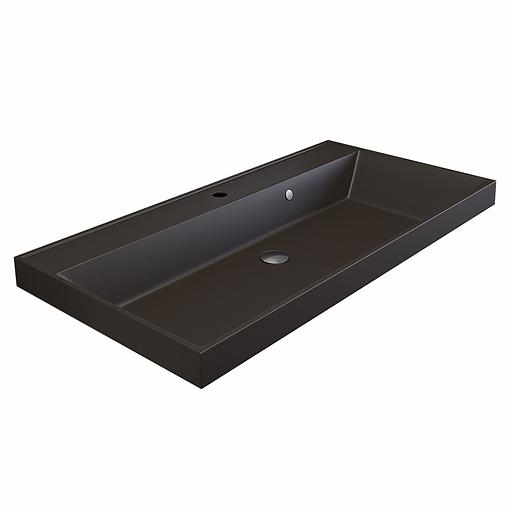 Раковина кварцевая для ванной комнаты Uperwood Classic Quartz 90 см, коричневая матовая, трюфель фото 6