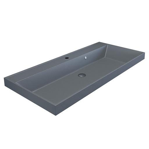 Раковина кварцевая для ванной Uperwood Classic Quartz 100 см, серая матовая, бетон фото 2