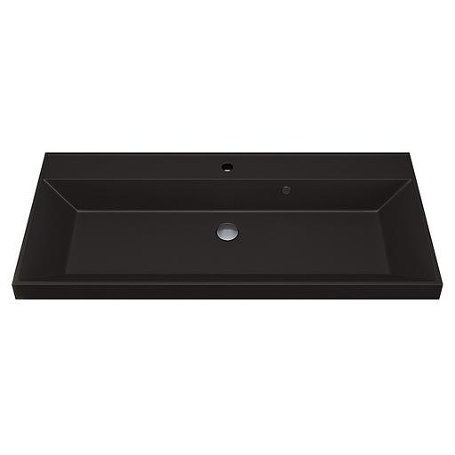 Раковина кварцевая для ванной Uperwood Classic Quartz 100 см, коричневая матовая, трюфель фото 3