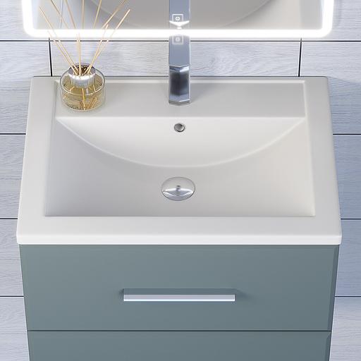 Раковина кварцевая для ванной Uperwood Foster Quartz 60 см, белая матовая, жасмин фото 2