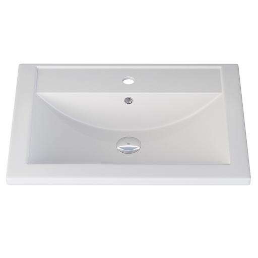 Раковина кварцевая для ванной Uperwood Foster Quartz 60 см, белая матовая, жасмин фото 4