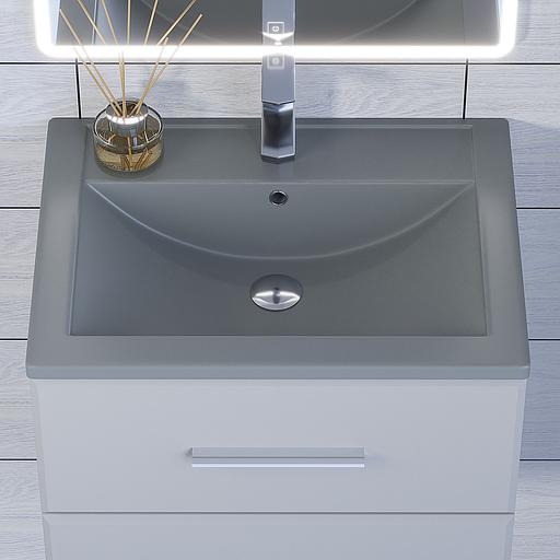 Раковина кварцевая для ванной Uperwood Foster Quartz 60 см, серая матовая, бетон фото 2