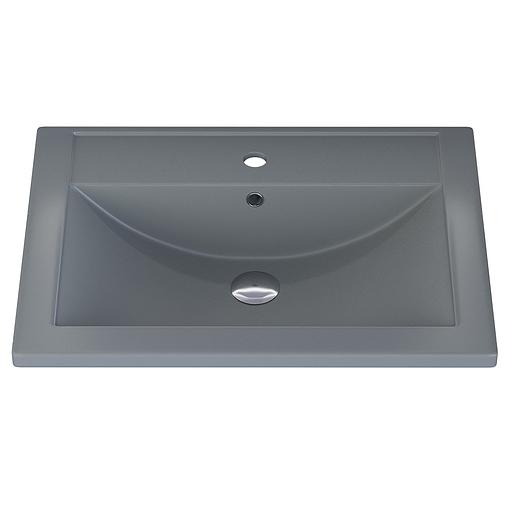 Раковина кварцевая для ванной Uperwood Foster Quartz 60 см, серая матовая, бетон фото 4