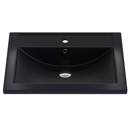 Раковина кварцевая для ванной Uperwood Foster Quartz 60 см, черная матовая, уголь фото 3