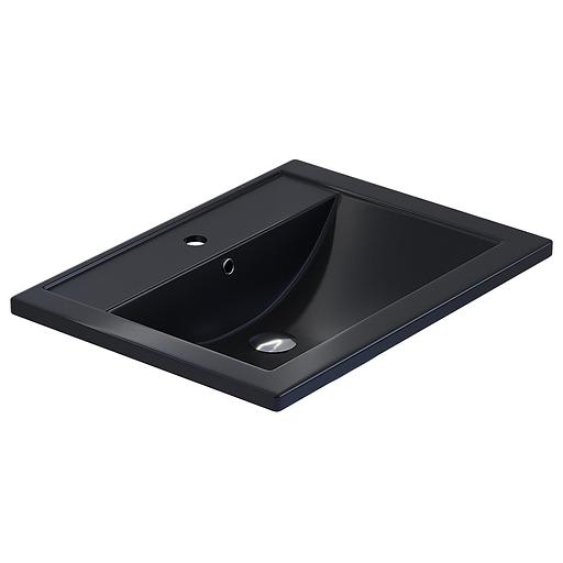 Раковина кварцевая для ванной Uperwood Foster Quartz 60 см, черная матовая, уголь фото 4