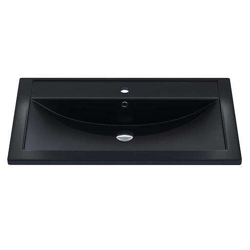 Раковина кварцевая для ванной Uperwood Foster Quartz 80 см, черная матовая, уголь фото 3