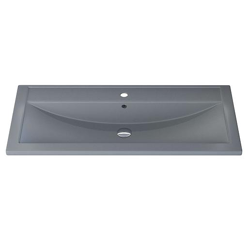 Раковина кварцевая для ванной Uperwood Foster Quartz 100 см, серая матовая, бетон фото 3