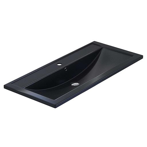 Раковина кварцевая для ванной Uperwood Foster Quartz 100 см, черная матовая, космос фото 4