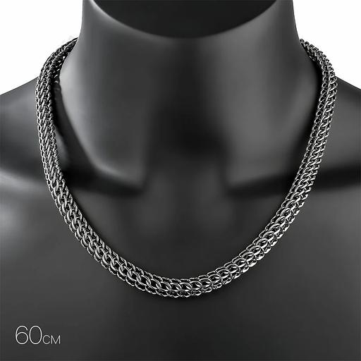 Цепь мужская серебряная Питон, Фараон, Кобра, сложный Бисмарк 60 см фото 1