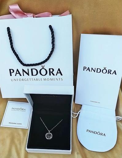 Цепочка и кулон Pandora «Я тебя люблю на 100 языках», серебро 925 проба фото 1