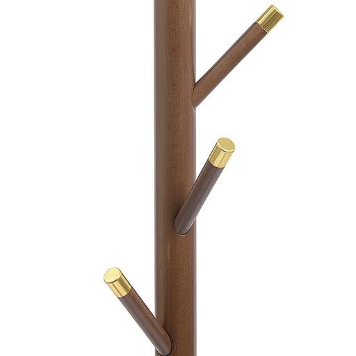 Вешалка напольная Bakken, 180 см, золотистый хром/светлый орех фото 3