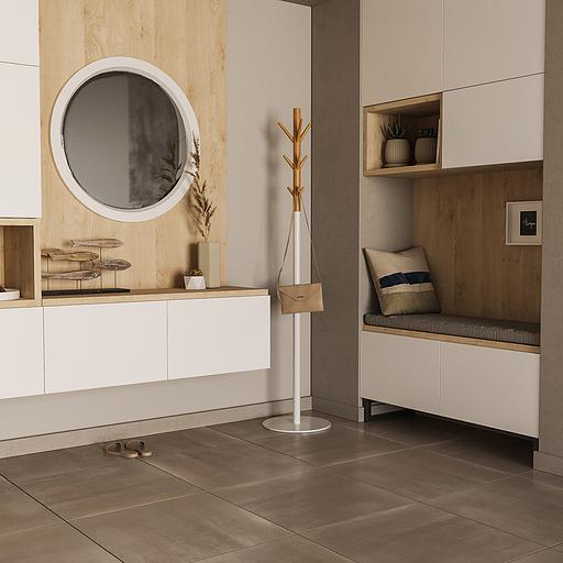 Вешалка напольная Espen, 174 см, белая/натуральное дерево фото 5