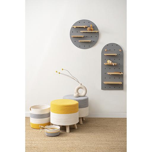 Пуф Devy, Ø40х40 см, бежевый/горчичный фото 6