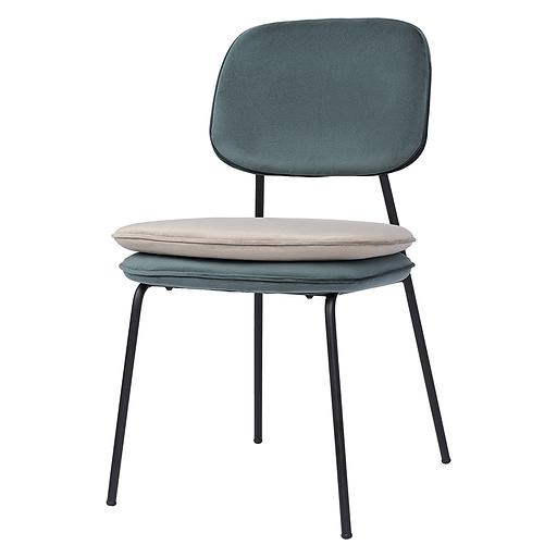 Стул Pea, велюр, сине-зеленый/бежевый фото 1