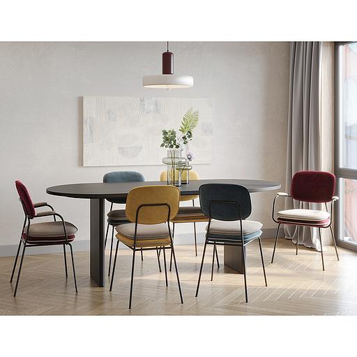 Стул Pea, велюр, сине-зеленый/бежевый фото 6