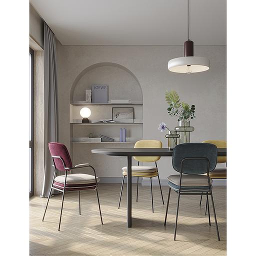 Стул Pea, велюр, сине-зеленый/бежевый фото 7