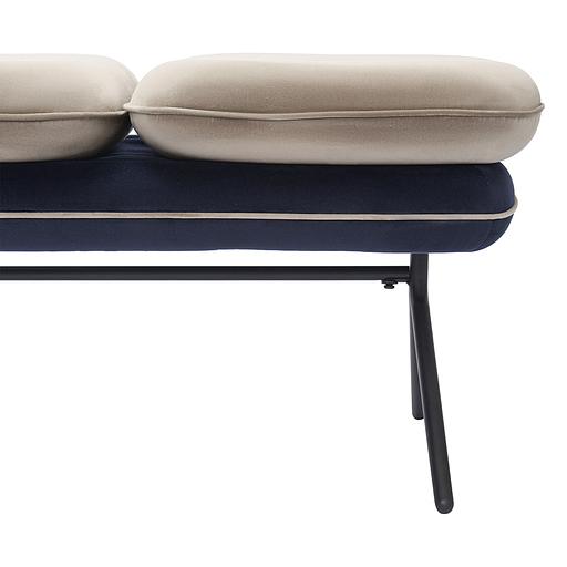 Банкетка Pea, велюр, бежевая/темно-синяя фото 4