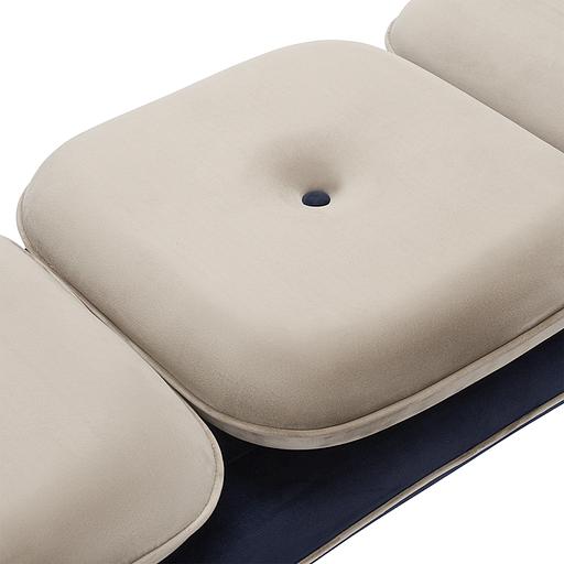 Банкетка Pea, велюр, бежевая/темно-синяя фото 5